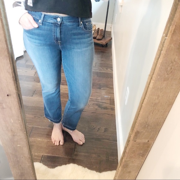 7 FAM size 29 cropped boot/raw hem jeans - Picture 1 of 5